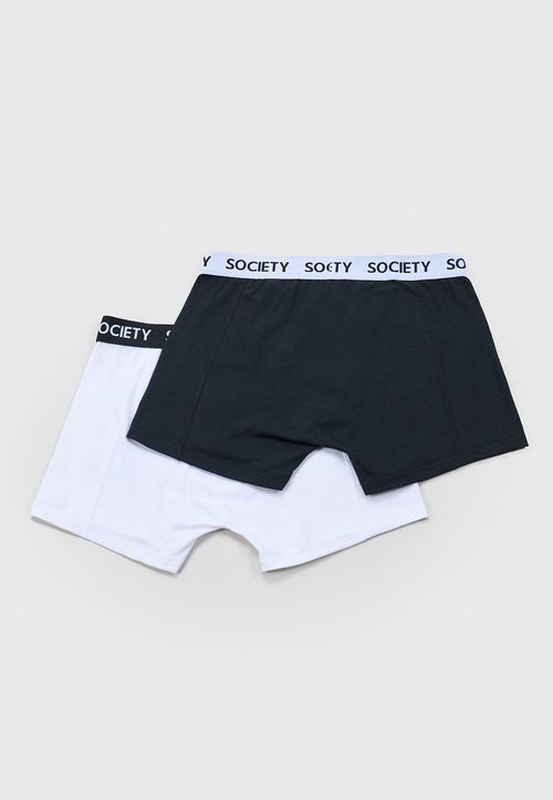 Boxer Hombre Liso Negro/Blanco