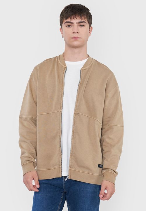 Polerón Hombre Bomber Lavado Beige