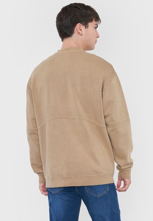 Polerón Hombre Bomber Lavado Beige