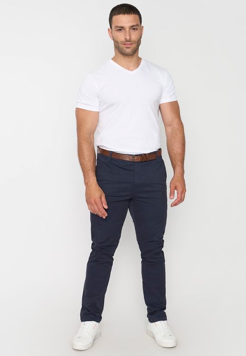 Pantalón Hombre Cinturón Azul