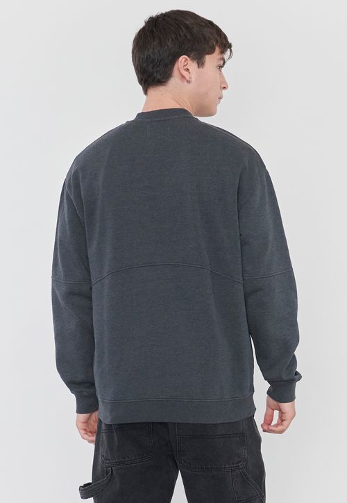 Polerón Hombre Bomber Lavado Gris