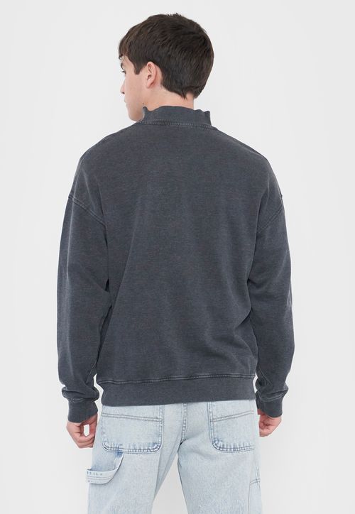 Polerón Hombre Half-Zipper Urbana Negro