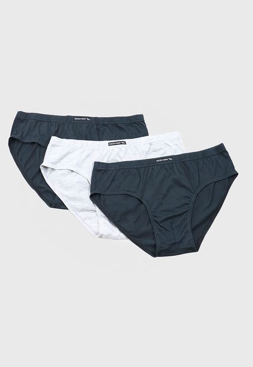 Slip Hombre Tripack Color Negro/Gris