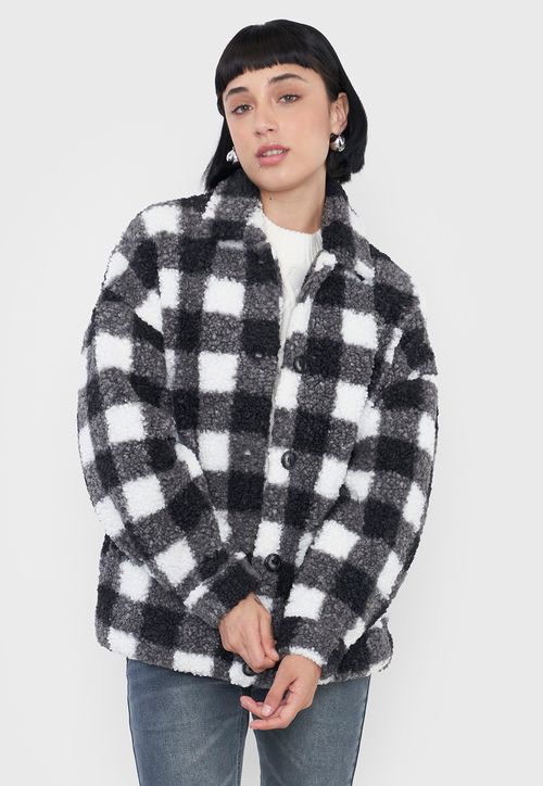 Chaqueta Mujer Negro Checks