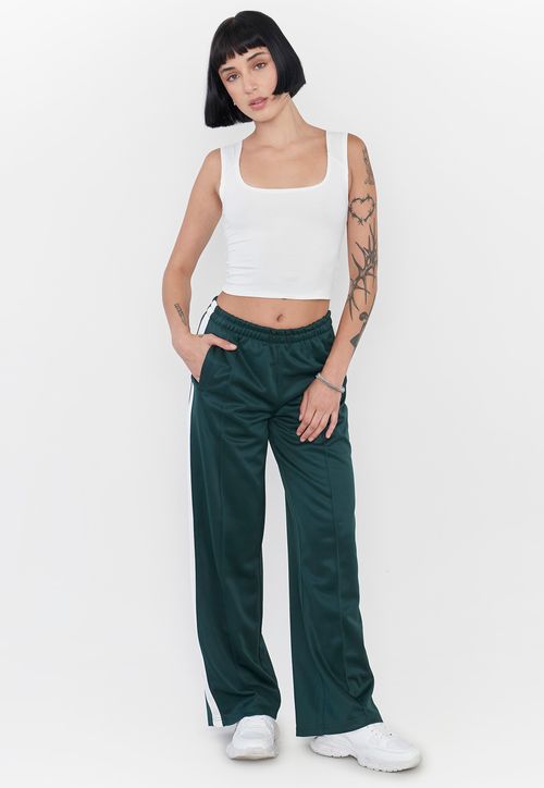 Pantalón Mujer Banda Lateral Verde