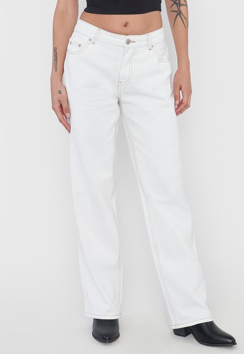 Jeans Mujer Straight Fit Noventero Blanco