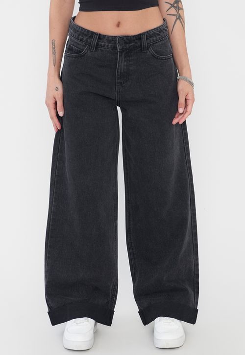 Jeans Mujer Extra Wide Leg Fit Full Length Negro