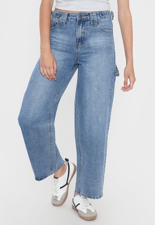 Jeans Mujer Baggy Fit Azul Medio