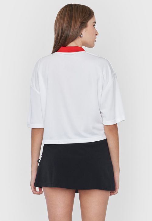 Polera Mujer Crop Número Blanco