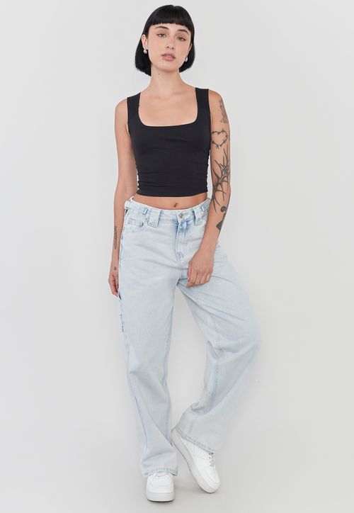 Jeans Mujer Baggy Fit Azul Claro