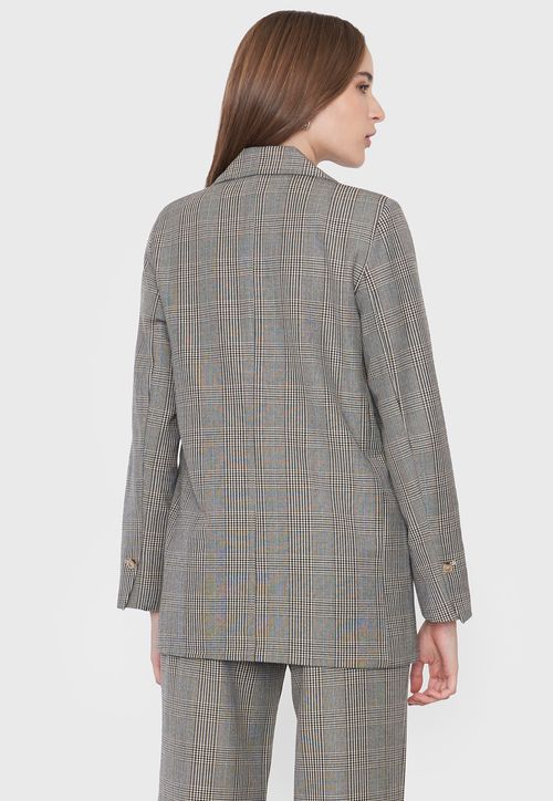 Blazer Mujer Negro Checks