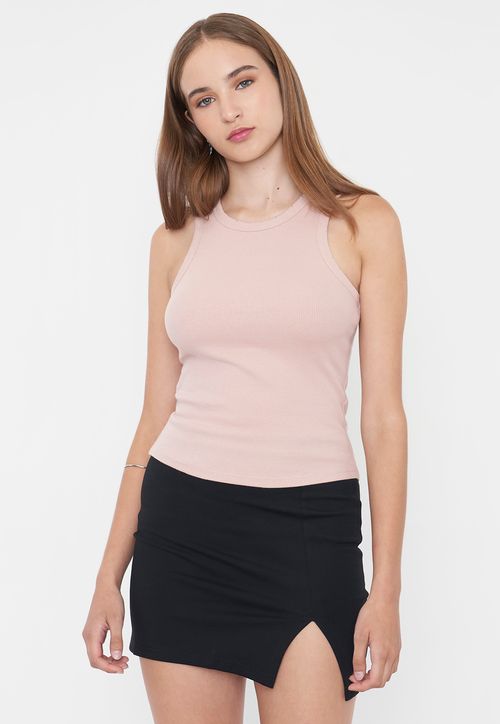 Polera Mujer Sin Mangas Desgaste Rosado