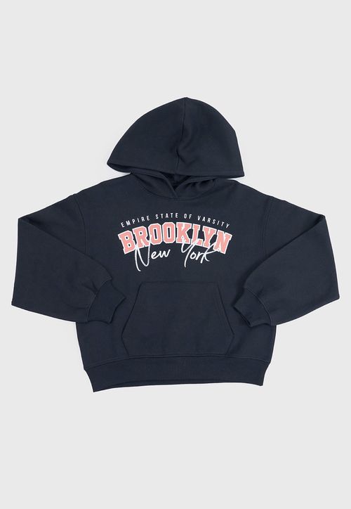 Poleron Niña Teen Hoodie Negro