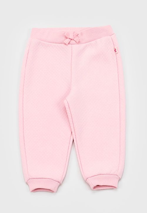 Pantalón De Buzo Bebé Niña Textura Rosado