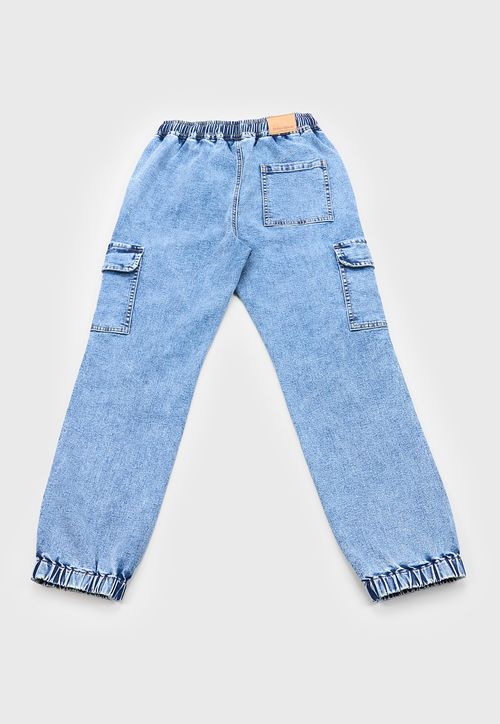 Jeans Niño Teen Cargo Azul