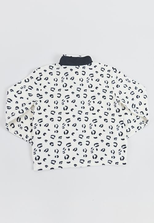 Poleron Niña Teen Polar Full Print Beige
