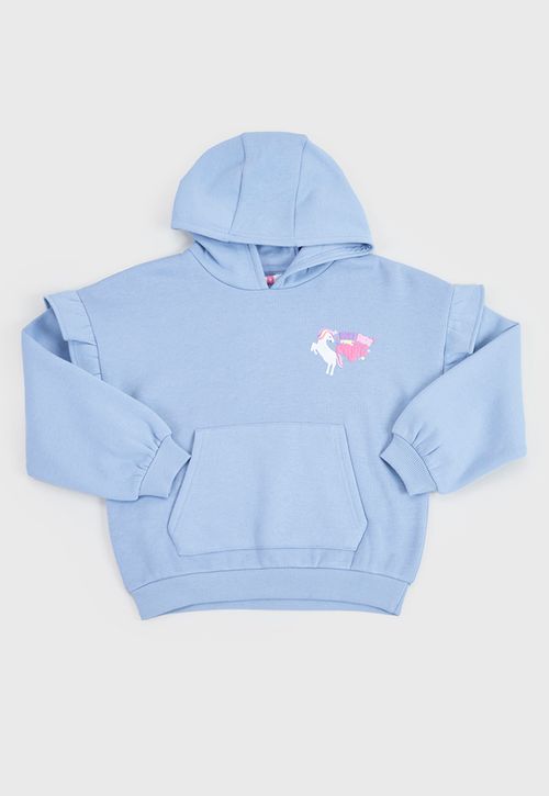 Poleron Niña Kids Hoodie Celeste