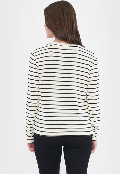 Sweater Mujer Cárdigan Líneas Negras