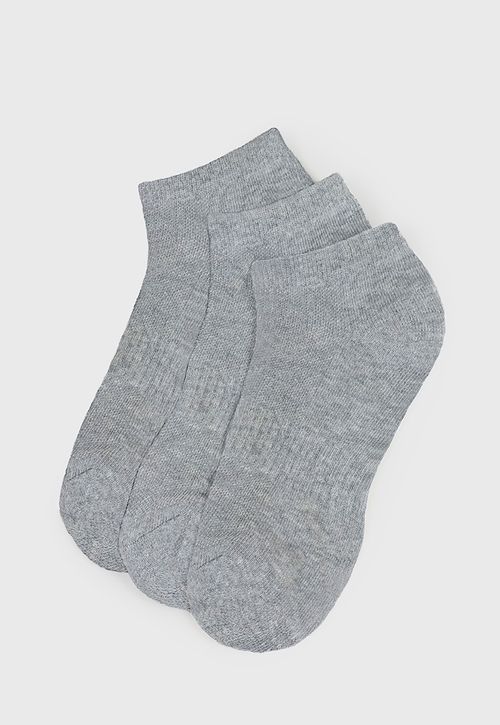 Calcetines Mujer Tripack Deportivos Cortos Mix Gris