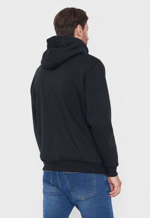Polerón Hombre Full Zipper Liso Color Negro