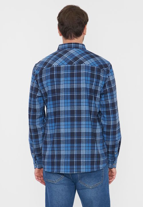 Camisa Hombre Franela Azul