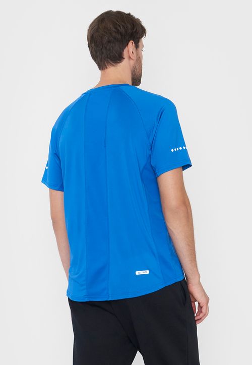 Polera Hombre Deportiva Poliester R-Neck 3 Azul