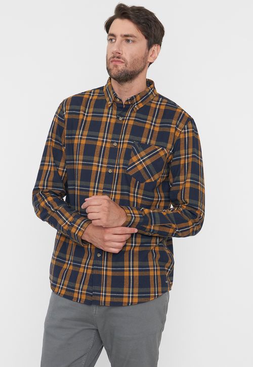Camisa Hombre Franela Mostaza