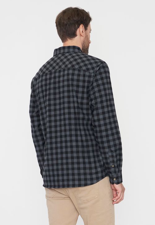 Camisa Hombre Franela Negro