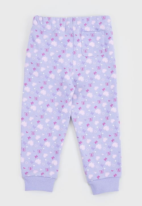 Pantalón De Buzo Bebé Niña Full Print Lila