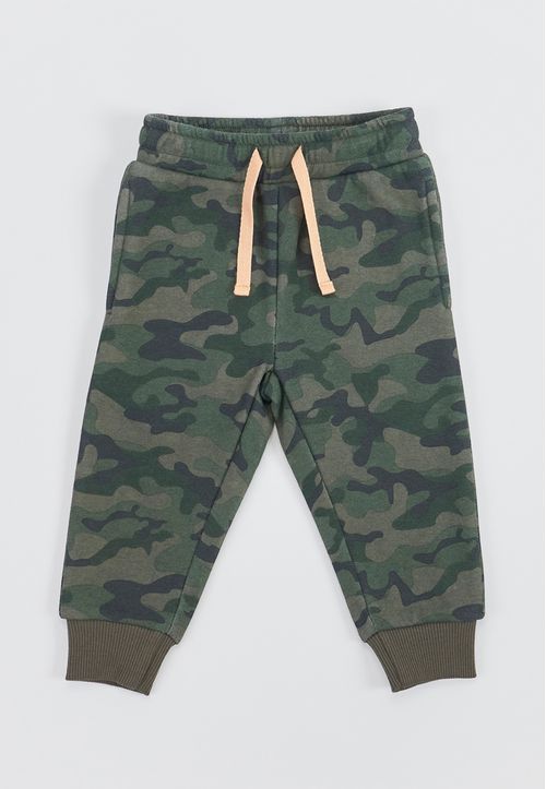 Pantalón De Buzo Bebé Niño Full Print Verde