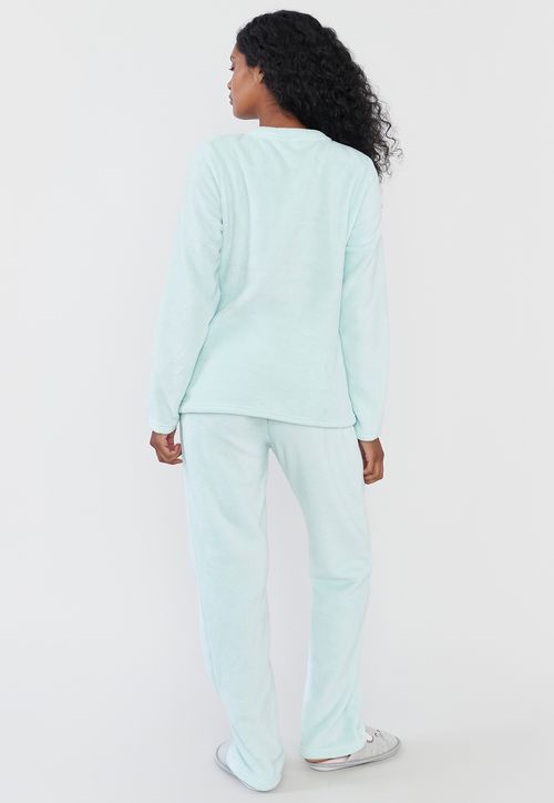 Pijama Mujer Coral Print Menta