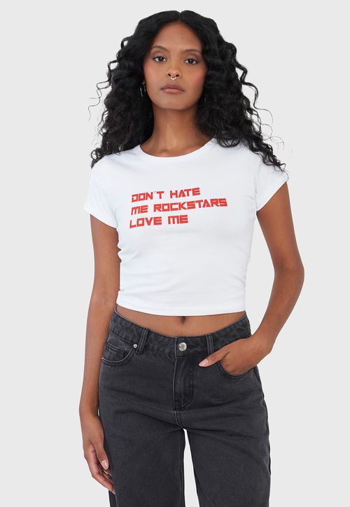 Polera Mujer Crop Blanco