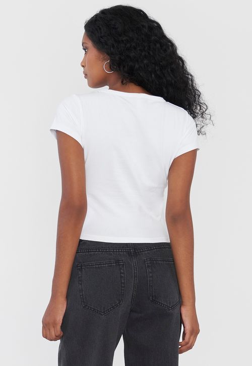 Polera Mujer Crop Blanco