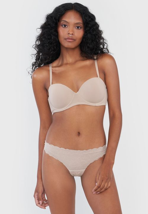 Calzón Mujer Colaless Beige Encaje