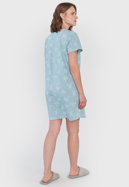 Camisa de Dormir Mujer Manga Corta Verde