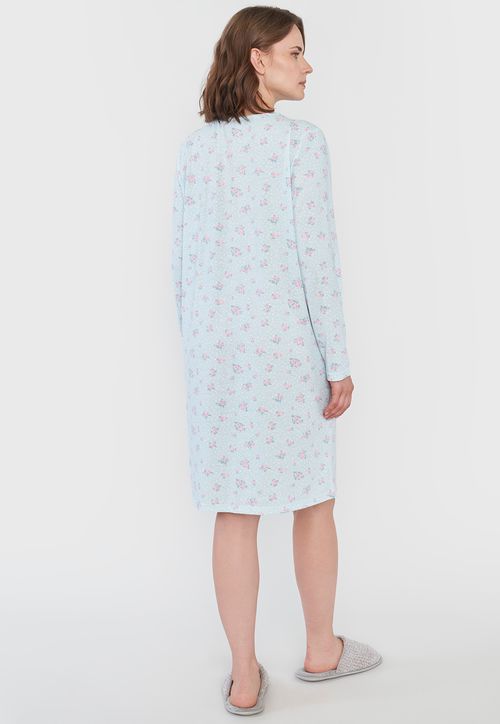 Camisa de Dormir Mujer Manga Larga Menta