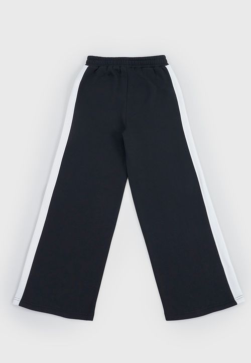 Pantalón De Buzo Niña Teen Franjas Sporty Negro