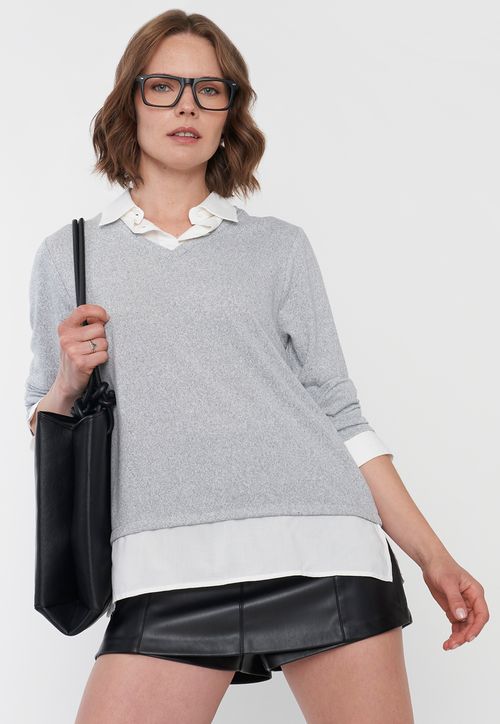 Sweater Mujer Camant Blusa Gris