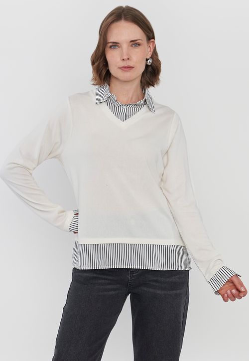Sweater Mujer Camant Blusa Ecru