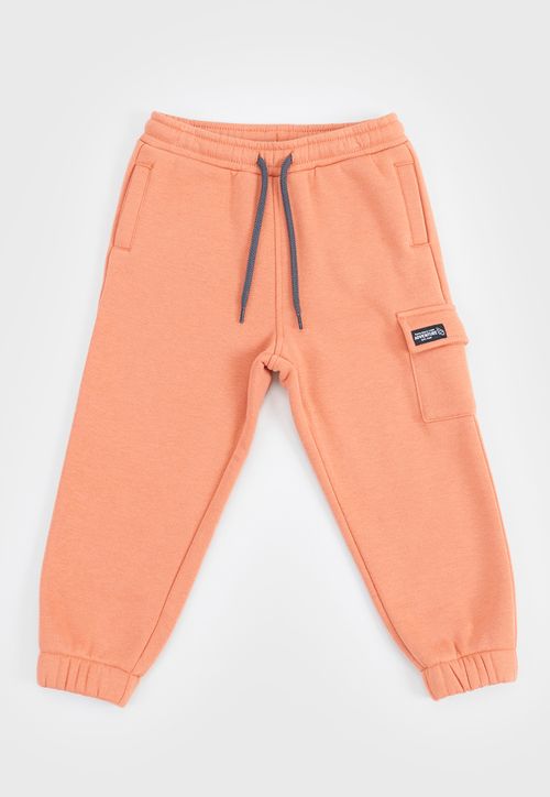 Pantalón De Buzo Bebé Niño Cargo Naranjo