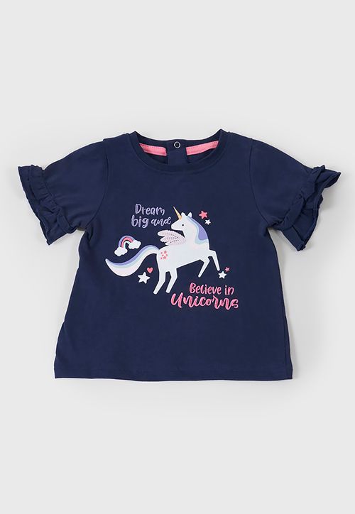 Polera Bebé Niña Manga Corta Core Navy