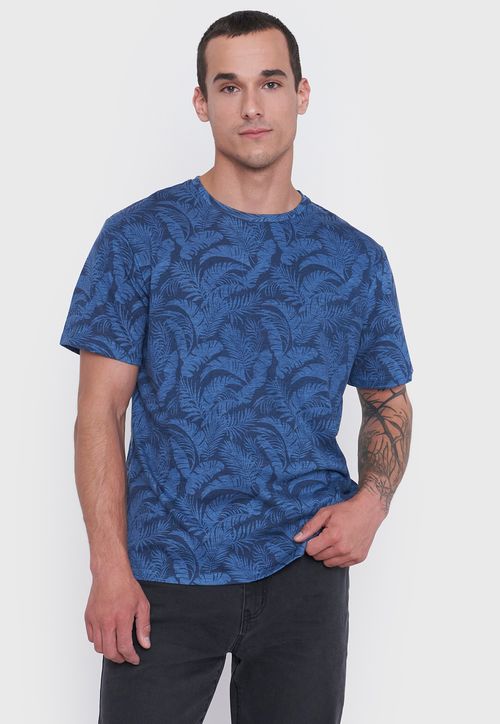 Polera Hombre Full Print Azul