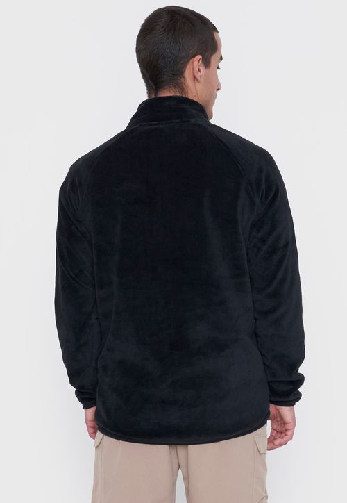 Polerón Outdoor Hombre Microfibra Cierre Negro
