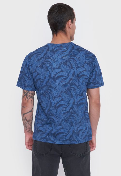 Polera Hombre Full Print Color Azul