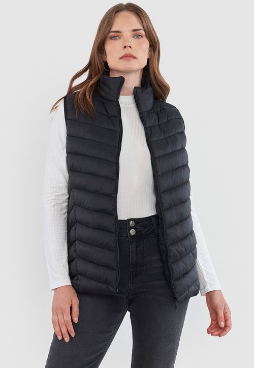 Parka Mujer Sin Mangas Color Negro