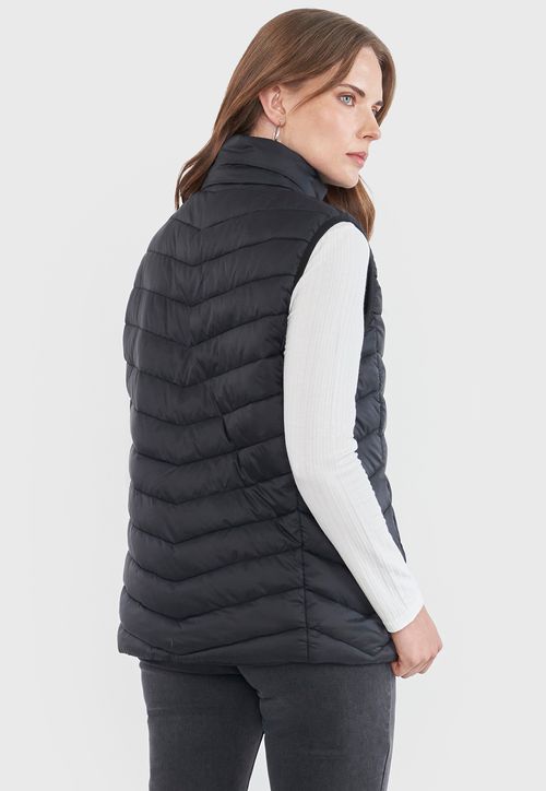 Parka Mujer Sin Mangas Color Negro