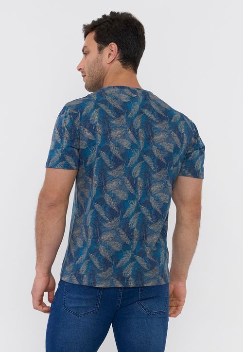 Polera Hombre Full Print Color Navy