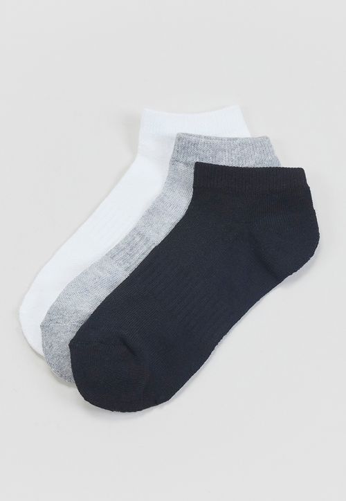 Calcetines Mujer Cortos Deportivos Negro/Gris/Blanco