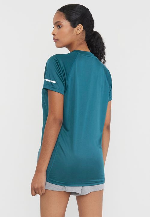Polera Mujer Deportiva Poliéster R-Neck Petrol