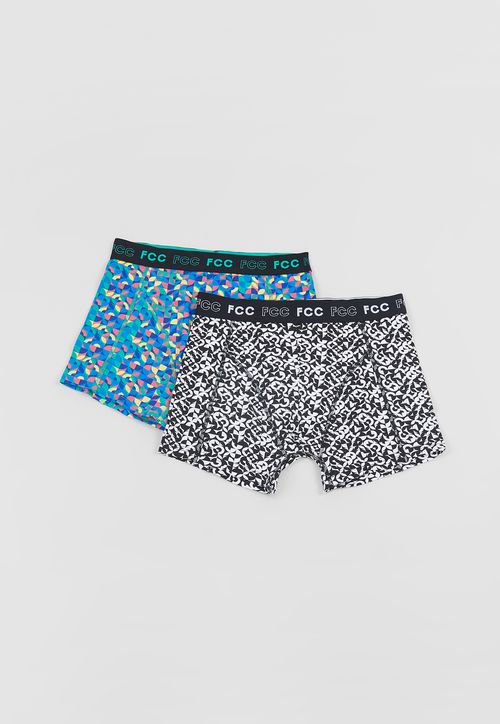 Bóxer Hombre Bipack Print Negro/Azul